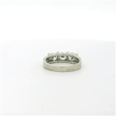 Sterling Silver Round CZ Band Ring - Size 8